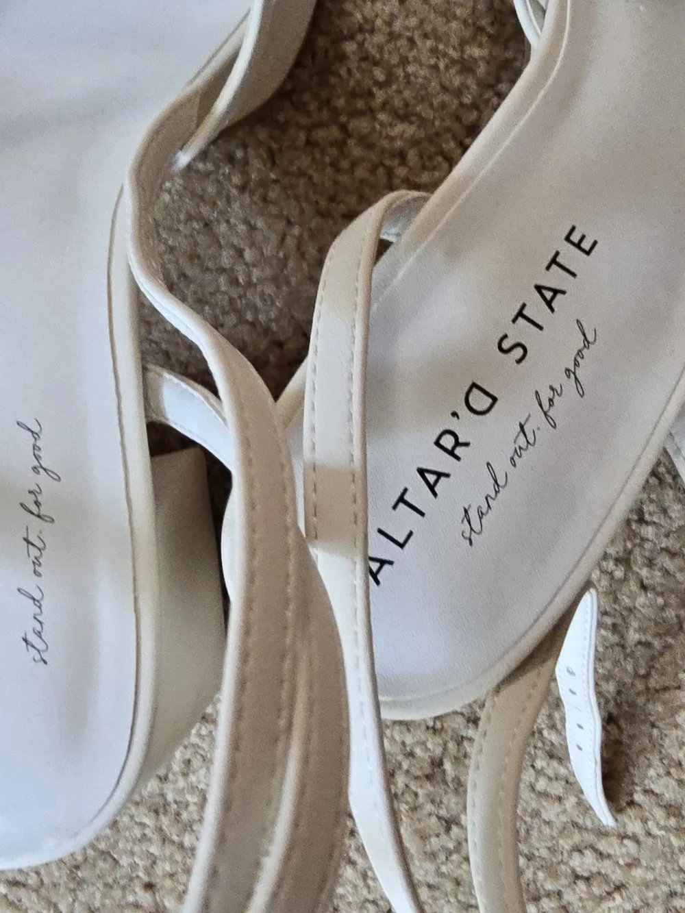 Altar'd State Women's Cream Strappy Block Heel Sandals
